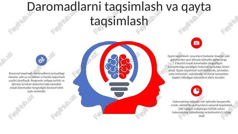 tiradi. innovatsiyalarda davlatning roli davlat tartibga soluvchi sifatida: davlat adolatli raqobatni ta'minlash va monopoliyalarning oldini olish uchun iqtisodiyotni tartibga soladi, innovatsiyalar uchun teng sharoit yaratadi. davlat yordam beruvchi sifatida: davlat biznesni innovatsiyalarga sarmoya kiritish uchun moliyalashtirish va rag'batlantirish orqali tadqiqot va ishlanmalarni (ar&d) rag'batlantirishda hal qiluvchi rol o'ynaydi. investor sifatida davlat: davlat muhim texnologik yutuqlar va iqtisodiy o'sishni ta'minlash potentsialiga ega bo'lgan yuqori xavfli, yuqori daromadli loyihalarga bevosita sarmoya kiritishi mumkin. davlat tomonidan tartibga solish va bozor samaradorligi contents title tartibga solishning optimal darajasi tartibga solishning optimal darajasi bozorga va u duch keladigan muayyan muammolarga bog'liq. juda kam tartibga solish bozordagi muvaffaqiyatsizlikka olib kelishi mumkin, shu bilan birga, haddan tashqari ko'p narsa innovatsiyalarni bo'g'ib, iste'molchi tanlovini kamaytirishi mumkin hukumat aralashuvi: zarurat va chegaralar hukumatlar tashqi ta'sirlar, monopoliyalar va axborot assimetriyasi kabi bozordagi muvaffaqiyatsizliklarni bartaraf etish uchun bozorlarga aralashadi. biroq, bu aralashuv kutilmagan oqibatlarga olib kelishi va bozor samaradorligini kamaytirishi mumkin, …