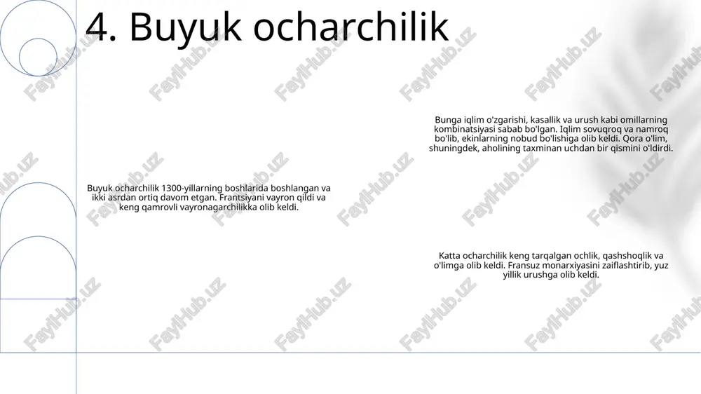 xom ashyo tufayli erishildi. tashqi siyosat: uchinchi respublika 1870-71 yillardagi franko-prussiya urushidan keyin germaniya bilan keskin munosabatlarga ega edi. fransiya bismarkning ittifoq tizimiga qarshi turish uchun angliya va rossiya bilan ittifoq tuzdi. shuningdek, u angliya bilan mustamlakachilik borasida raqobatga kirishdi. 15. uchinchi respublika e'tiboringiz uchun rahmat @taqdimot_robot image1.png /docprops/thumbnail.jpeg