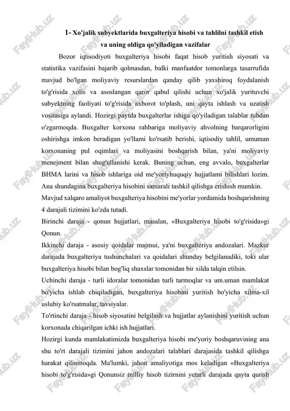 lag’lari va hisob–kitob operatsiyalarini o’z vaqtida tegishli hujjatlarda to’g’ri rasmiylashtirib borish; • kassadagi kirim va chiqim qilinayotgan mablag’larni to’g’ri rasmiylashtirish hamda ularni kassa daftarida qayd qilib borish; • kassadagi naqd pul mablag’lari va unga ekvivalent bo’lgan pul hujjatlari, qimmatli qog’ozlarning butligini kundalik nazorat qilib borish; • pul mablag’laridan to’gri foydalanish va ularning maqsadli sarflanishini doimiy nazorat qilish; • budjet, budjetdan tashqari mablag’lar, banklar, xodimlar va boshqa tashkilotlar, xaridor va buyurtmachilar bilan shartnomada belgilangan to’lov shakllariga amal qilib borishni nazorat qilish; • qarzlarni qaytarish muddatidan o’tkazib yubormaslik maqsadida debitor va kreditorlar o’rtasidagi o’zaro hisob – kitoblarni o’z vaqtida taqqoslama dalolatnomalar bilan rasmiylashtirish hamda uni so’ndirish bo’yicha chora-tadbirlar ko’rish; • xo’jalikning pul mablag’lari harakatini oldindan prognozlash va puloqimini me’yorlashtirish bo’yicha tegishli tadbirlar ishlab chiqishda iboratdir. kassadagi naqd xorijiy valuta qoldig’i vaqti-vaqti bilan so’mga nisbatan qaytadan baholanib turiladi. ijobiy va salbiy kurs farqi 5020 «chet el valutasidagi pul mablag’lari» schyotida tegishli 9540 «valutalar …