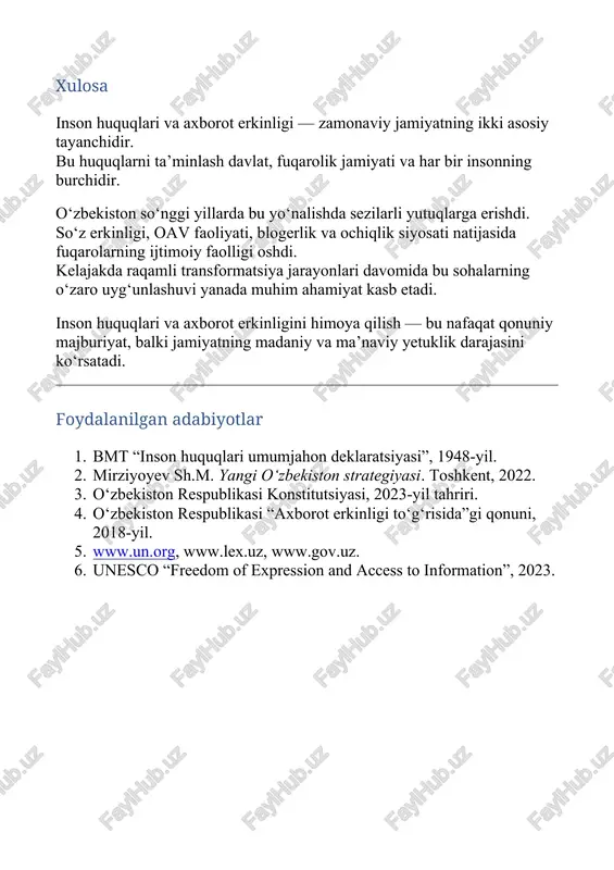 inson huquqlari va axborot erkinligi - Page 5
