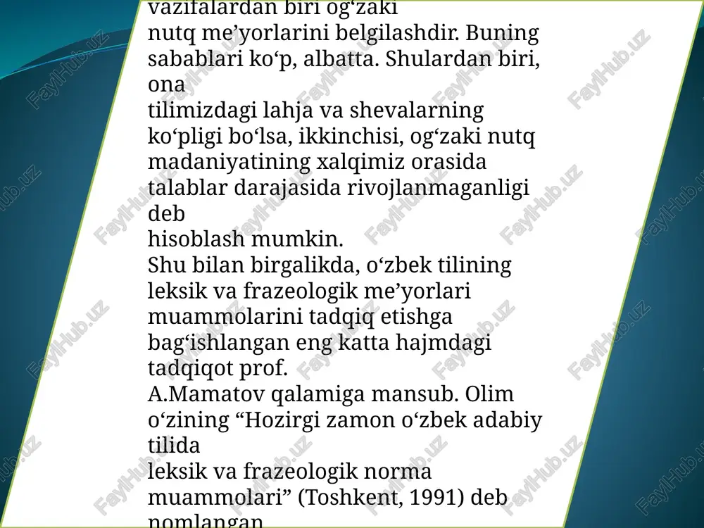 cha kabi; d) qolgan barcha hollarda so‘z qanday tovush bilan tugashidan qat’i nazar ( jumladan, g, g‘ bilan tugasa ham), ushbu qo‘shimchalarning bosh harfi g bilan yoziladi: barg + ga > bargga, dialog + ga > dialogga, bug‘ + ga > bug‘ga, tog‘ + ga tog‘ga kabi. o‘zak va qo‘shimchadagi tovushning tushib qolishi: — ikkinchi bo‘g‘in yopiq bo‘lgan otlarga egalik qo‘shimchalari va shunday tarkibli fe’llarga -il nisbat qo‘shimchasi qo‘shilganda o‘zakdagi ikkinchi unli aytilmaydi va yozilmaydi. masalan: og‘iz>og‘zim, shahar>shahring, o‘g‘il> o‘g‘li, ayir>ayril, qayir>qayril kabi. — ikkinchi bo‘g‘ini ochiq unli bilan tugagan sonlarga -ov, -ala qo‘shimchalari qo‘shilganda ham o‘zakdagi –i unlisi yozilmaydi: ikkov, oltov, yettala kabi. — men, sen olmoshlariga -ni, -ning, -niki qo‘- shimchalari qo‘shilganda qo‘shimchadagi -n aytilmaydi va yozilmaydi. o‘zagi -n bilan tugagan boshqa so‘zlar bundan mustasno. masalan: meni, sening, meniki va o‘rinni, nonning, matnniki kabi. qaratqich kelishigi qo‘shimchasi yozuvda -ning shaklida ifodalanadi: o‘zbekistonning iqtisodi, bilimning kuchi. bu kelishik ma’nosi …