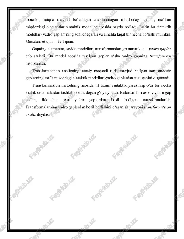 u faqat ishni taqsimlashning turli usullarini aks ettiradi. tilning o‘zining grammatik tuzilishiga kelsak, undagi hol tizimi mavjud bo‘lish turlari bilan tartibga solinadi. keng ma'noda turkum - bu har qanday asosda ajralib turadigan har qanday lingvistik elementlar guruhi. umumiy mulk; keng ma'noda - bir xil lingvistik birliklarning keng to'plamini cheklangan miqdordagi bir-biriga mos kelmaydigan sinflarga bo'linishi asosidagi ma'lum xususiyat (parametr), ularning a'zolari ma'lum bir xususiyatning bir xil ma'nosi bilan tavsiflanadi (masalan, holat). toifa, ruhlar toifasi / jonsiz, turlar toifasi) biroq, ko'pincha "kategoriya" atamasi yuqorida aytib o'tilgan atributning ma'nolaridan birini anglatadi (kategoriya). ayblovchi holat). kategoriya tushunchasi aristotelga borib taqaladi, u 10 toifani aniqlagan: mohiyat, miqdor, sifat, munosabat, joy, vaqt, mavqe, holat, harakat va azob. ushbu toifalarning tanlanishi asosan nutq qismlari va jumla a'zolarining keyingi ajratilishiga ta'sir ko'rsatdi. grammatik kategoriya qarama-qarshi qatorlar tizimidir grammatik shakllar bir hil qiymatlar bilan. grammatik shakl - grammatik ma'no o'zining hal qiluvchi ahamiyatga ega, masalan, zamon, shaxs, ovoz …