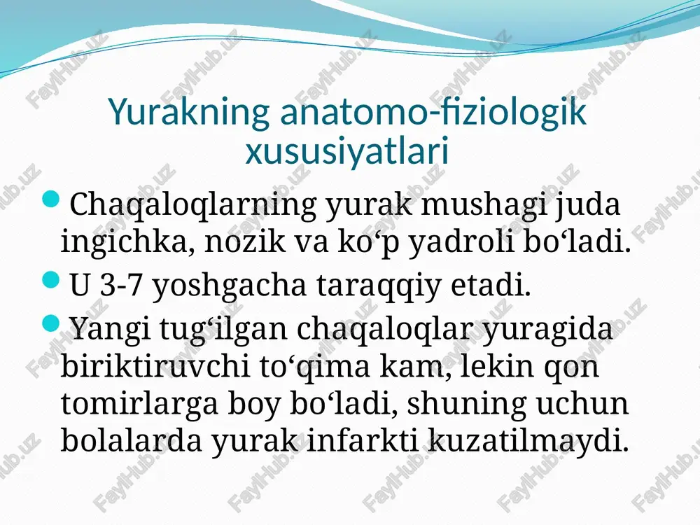 bolalarda yurak-qon tomir tizimining anatomo-fiziologik xususiyatlari - Page 5