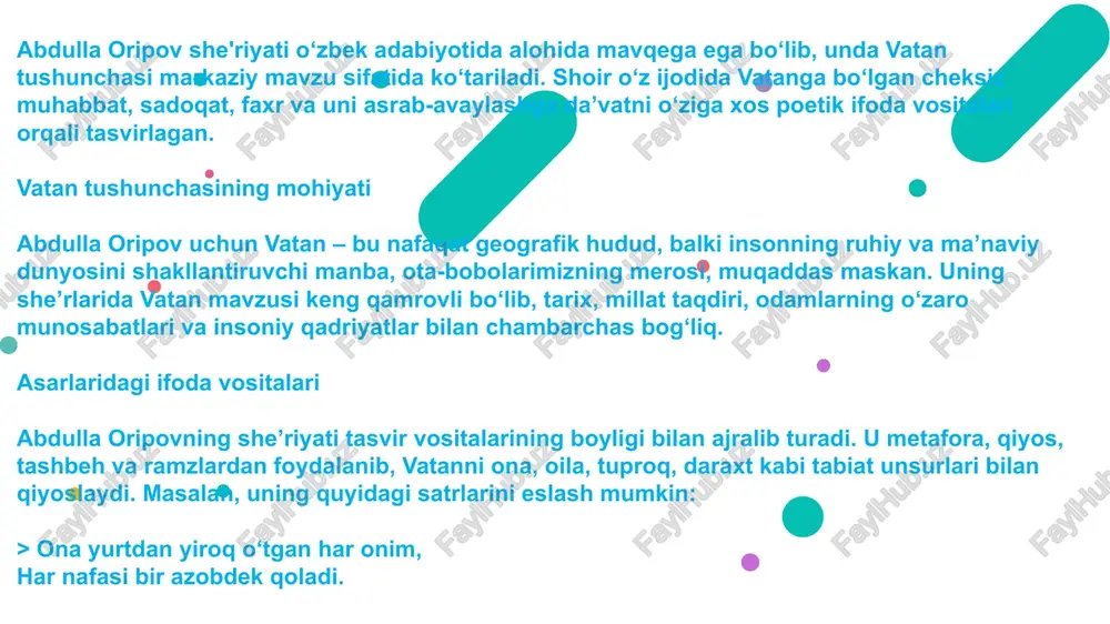 abdulla oripov she'riyatida vatan manzaralarining aks etishi - Page 5