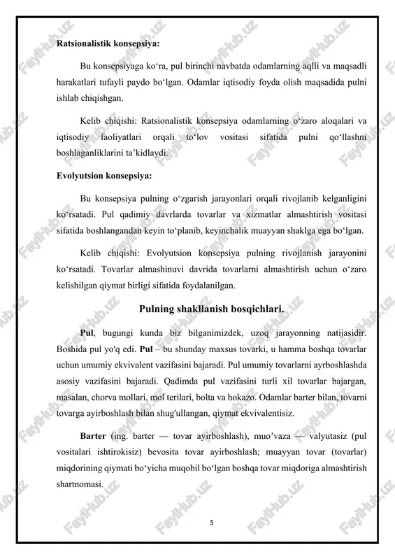 anilgan, bundan oldin kovri qobiqlarining quyma bronza nusxalari ishlatilgan. keyinchalik pul vazifasini qimmatbaho metallar bajargan, chunki ular oʻzini sifatini yoʻqotmaydi va pul oʻrnini bosishda juda qoʻl kelgan. pul oddiy mahsulot boʻlib qolmay, u ijtimoiy qiymatga ega, yaʼni hamma tovarlarni xarid etish vositasi boʻlib hizmat qiladi. miloddan avvalgi 7-asrda. hozirgi tangalarga o'xshagan birinchi tangalar paydo bo'ldi: ular og'irligi va qiymati o'zgarmas bo'lgan mayda metall bo'laklar bo'lib, ularni kim zarb qilganligining belgisi, shuningdek ularning qiymatining kafolati bo'lgan rasmiy muhr bosilgan. inson metallni topishi bilanoq, u ilgari toshdan yasalgan idishlar va qurollarni yasashda foydalanilgan. o'zining afzalliklariga ko'ra, saqlash imkoniyati, bo'linuvchanligi, tashish qulayligi va go'zalligi uchun metall asosiy qiymat standartiga aylandi. dastlab, metall o'zining tabiiy holatida, keyinroq ingot shaklida ishlatilgan va hali ham halqalardan bilaguzukgacha bo'lgan narsalarga aylantirilgan. italiya tanga zarb etish nuqtai nazaridan ta'sirchan edi: evropa tarixida eng ko'p qo'llaniladigan tanga turlaridan biri va g'arb tarixidagi eng muhim tangalardan biri bo'lgan florentsiya florini …