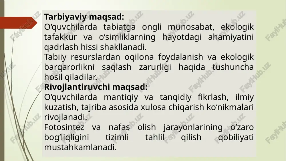 fotosintez va nafas olish jarayonlari - Page 5