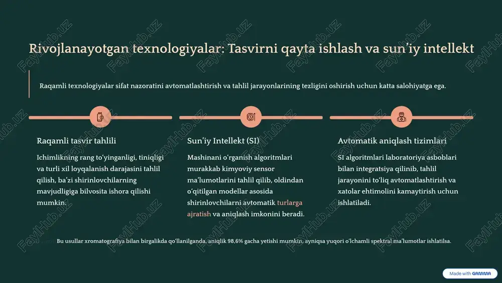 sun’iy shirin ta'm beruvchilarni aniqlash usullari - Page 5