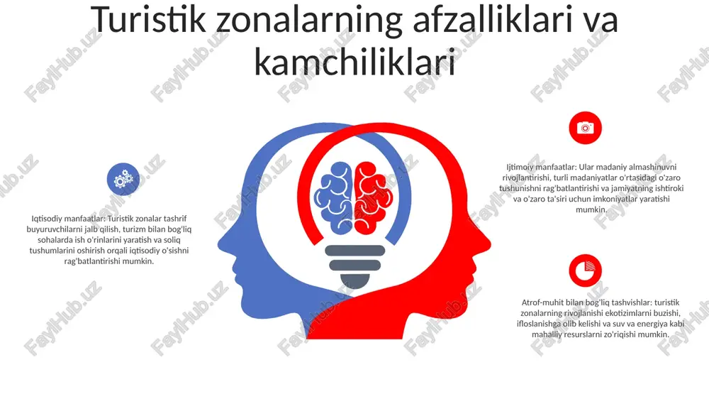 2nd qtr 3rd qtr 4th qtr 35 25 20 15 turistik zonalarning marketingi va reklamasi maqsadli reklama kampaniyalari: google adwords va facebook reklamalari kabi platformalarda shunga o'xshash yo'nalishlar yoki tadbirlarga qiziqish bildirgan potentsial tashrif buyuruvchilarni jalb qilish uchun maqsadli onlayn reklama kampaniyalarini o'tkazing. ijtimoiy tarmoqlar orqali reklama qilish: instagram, facebook va tiktok kabi platformalardan sayyohlik zonasining goʻzalligi va diqqatga sazovor joylarini aks ettiruvchi jozibali tasvirlar, videolar va hikoyalarni baham koʻrish uchun foydalaning. influencers bilan hamkorlik: mahalliy va sayohatchilar bilan hamkorlik qilib, hududni o'zlarining jalb qilingan izdoshlariga targ'ib qiling, ularga haqiqiy sharhlar va tavsiyalar evaziga tajriba va rag'batlarni taklif qiling. turistik zonalarda tashrif buyuruvchilarni boshqarish infratuzilmani rivojlantirish: sayyohlar oqimini qondirish uchun tashrif buyuruvchilar zonalari infratuzilmani, jumladan transport tarmoqlarini, avtoturargohlarni va chiqindilarni boshqarish tizimlarini yangilashni talab qilishi mumkin. shaharni rejalashtirish: turar-joy va savdo maydonlari kabi boshqa erdan foydalanish bilan muvofiqlikni ta'minlash uchun tashrif buyuruvchilarni boshqarish rejalari shaharsozlik ishlari bilan birlashtirilishi kerak. atrof-muhitni …