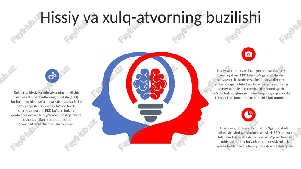 ar va psixologlar har bir talabaning o'ziga xos ehtiyojlariga moslashtirilgan, akademik, ijtimoiy va hissiy muammolarni hal qilish uchun individual aralashuv rejalarini ishlab chiqadilar. inqirozga aralashish va boshqarish 1: inqirozga aralashish inqirozni boshdan kechirayotgan shaxslarga zudlik bilan va qisqa muddatli yordam ko'rsatish, ularga barqarorlikni tiklash va vaziyatni engishda yordam berishni o'z ichiga oladi. 2: "tarbiyasi qiyin" oʻquvchilar bilan ishlashning psixalogik asoslari focuses on understanding the psychological challenges faced by students with behavioral difficulties, providing strategies for effective communication and intervention. 3: inqirozlarni boshqarish potentsial yoki haqiqiy inqirozlarga rejalashtirish, tayyorgarlik ko'rish va javob berishni o'z ichiga oladi, ularning ta'sirini minimallashtirish va shaxslar va jamoalar farovonligini ta'minlash. sales 1st qtr 2nd qtr 3rd qtr 4th qtr 35 25 20 15 keys tadqiqotlari va eng yaxshi amaliyotlar 3: intervension yondashuvlar: “keys tadqiqotlari va eng yaxshi amaliyotlar” “tarbiyasi qiyin” talabalar duch keladigan muayyan muammolarga moslashtirilgan dalillarga asoslangan aralashuv yondashuvlarini taklif qiladi, ijobiy xulq-atvor o'zgarishiga va …