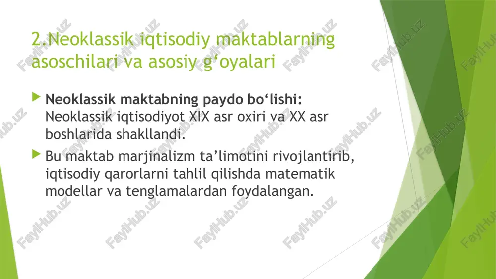 marjinalizm ta’limoti va neoklassik iqtisodiy maktablar - Page 5