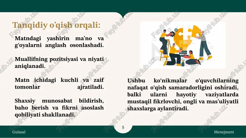 tanqidiy o’qish va samarali amalga oshirish omillari - Page 5