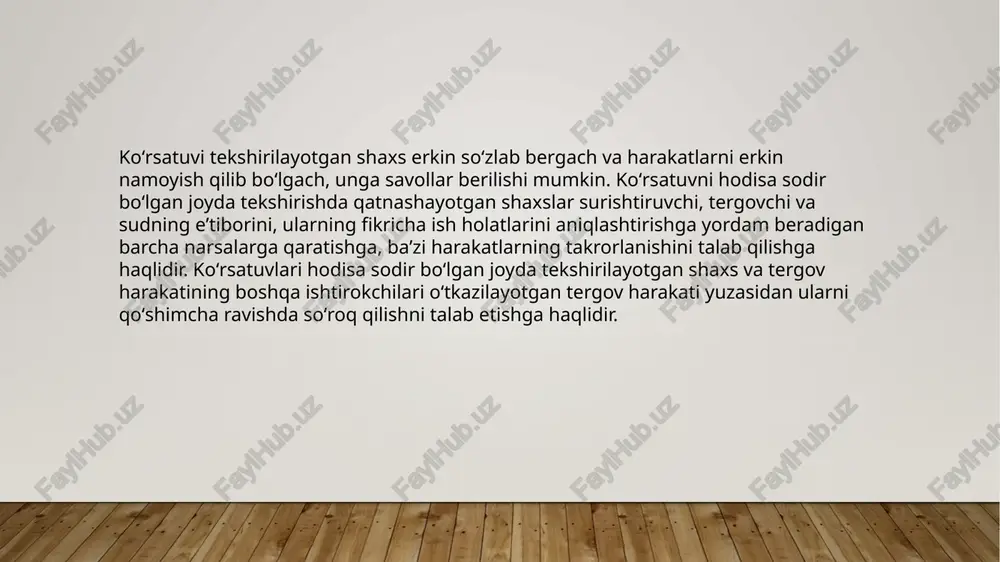koʻrsatuvlarni hodisa sodir boʻlgan joyda tekshirish - Page 5