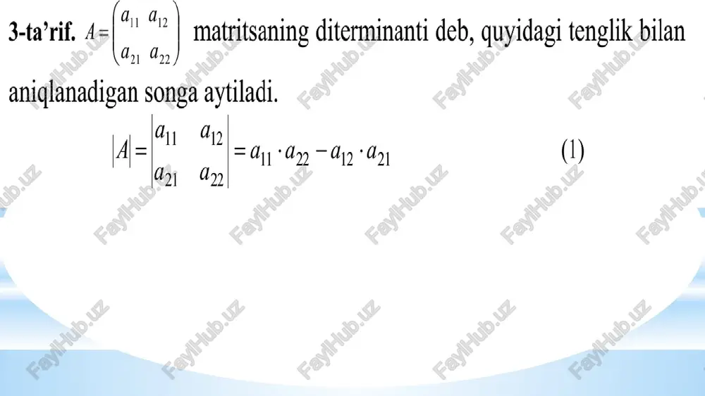 kvadrat matritsaning diterminanti - Page 5