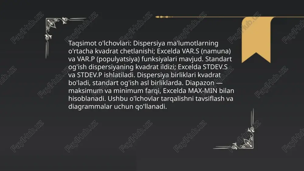 excelda ma’lumotni statistik qayta ishlash va ularning diagrammasini qurish - Page 5