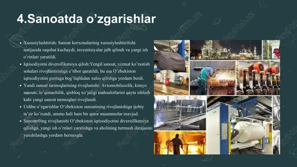 qishloq xo’jaligi va sanoat sohasidagi o’zgarishlar - Page 5