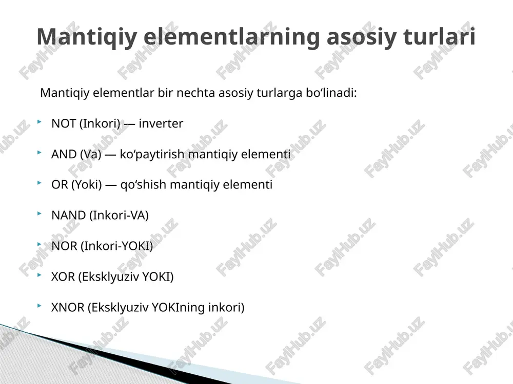 mantiqiy elementlarni turlari va vazifalari - Page 5