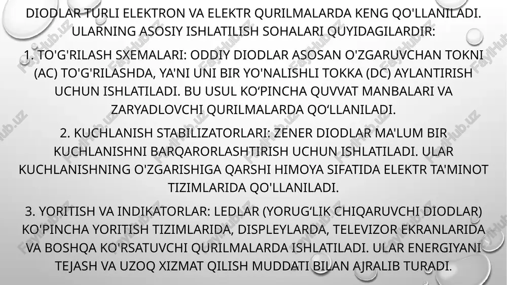 diodlar turlari va ishlash sohalari - Page 5