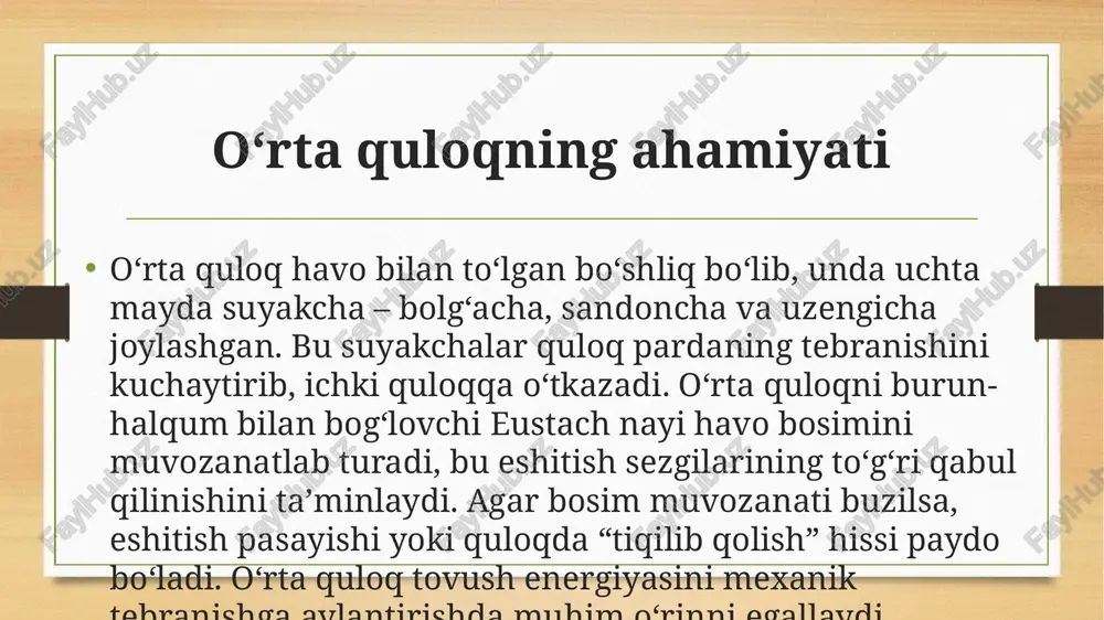 inson eshitish analizatorlari tizimi va tovushini his etish - Page 5