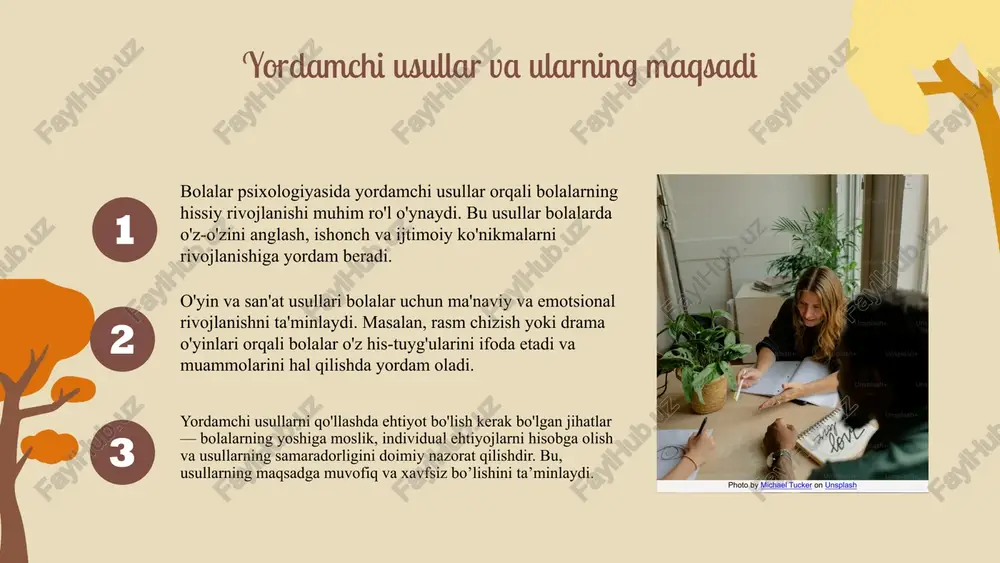 bolalar psixologiyasining yordamchi usullarini o'rganish - Page 5