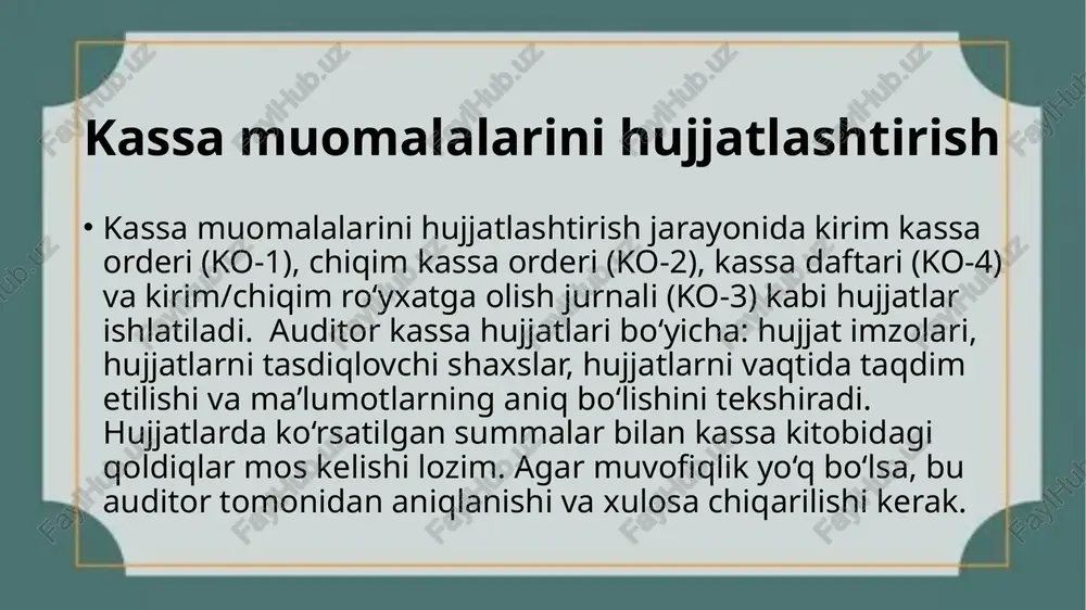 kassa va kassa muomalalar auditi - Page 5