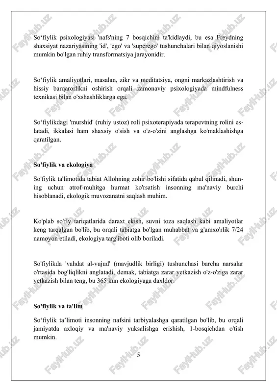 dalanilgan adabiyotlar 1. "sufizm va zamonaviy davr" - carl w. ernst, tasavvuf: islom mistikasi asoslari (boston: shambala, 1997). 2. "tasavvuf va zamonaviy dunyo" - alexander knysh, islom tasavvufi: tarixga tanqidiy qarash (albani: nyu-york universiteti nashriyoti, 2000). 3 ( 0 0 0 ) ( 7 )