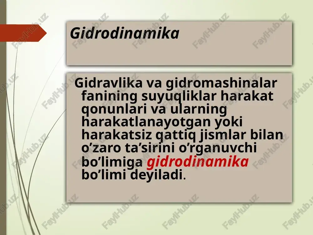 gidrodinamika asosslari. suyuqlik xarakatining kinematikasi. - Page 5