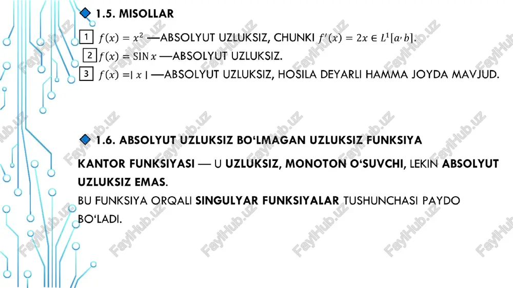 absalyutuzluksizlik va singulyar funksiyasi radon-nikodym teoremasi - Page 5