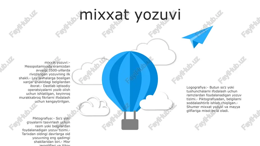 piktografiya. logografiya iyeroglifik va mixsimon yozuv - Page 5