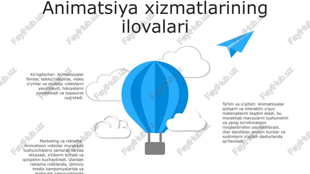alarni turli platformalar uchun mos formatlarda eksport qilish. animatsiya xizmatlarining kelajagi tez harakatda animatsiya xizmatlari: animatsiya sanoati innovatsiyalarga turtki bo'lgan texnologik yutuqlar bilan doimo rivojlanmoqda. harakatni suratga olishdan real vaqt rejimida ko'rsatishgacha, animatorlar ajoyib va ​​hayratlanarli tajribalarni yaratish uchun ko'plab vositalarga ega. animatorlik xizmatlari: animatorlik - bu san'at va texnologiya uyg'unligi. animatorlar turli sohalarda, jumladan kino, o'yin, televizor, reklama va internetda ishlaydi. ular qahramonlarni jonlantirish, hikoya qilish va his-tuyg'ularni tasavvur qilish uchun animatsiya usullaridan foydalanadilar. kelajak porloq: animatsiya xizmatlarining kelajagi barcha sohalarda animatsiyali kontentga talab ortib borayotganligi sababli istiqbolli ko'rinadi. 3d modellashtirish, vfx va harakatli grafika kabi maxsus ko‘nikmalarga ega animatorlarga talab yuqori bo‘ladi s w o t swot xulosa xulosa: animatsiya xizmatlarining kelajagi animatsiya xizmatlari sanoati jadal rivojlanmoqda va kelajakda o'sishda davom etishi kutilmoqda. sun'iy intellekt (ai) va kengaytirilgan haqiqat (ar) kabi yangi texnologiyalarning qabul qilinishi bilan sanoat yanada diversifikatsiya qilinadi va ko'proq innovatsion echimlarni taklif qiladi. animatsiya xizmatlarining …