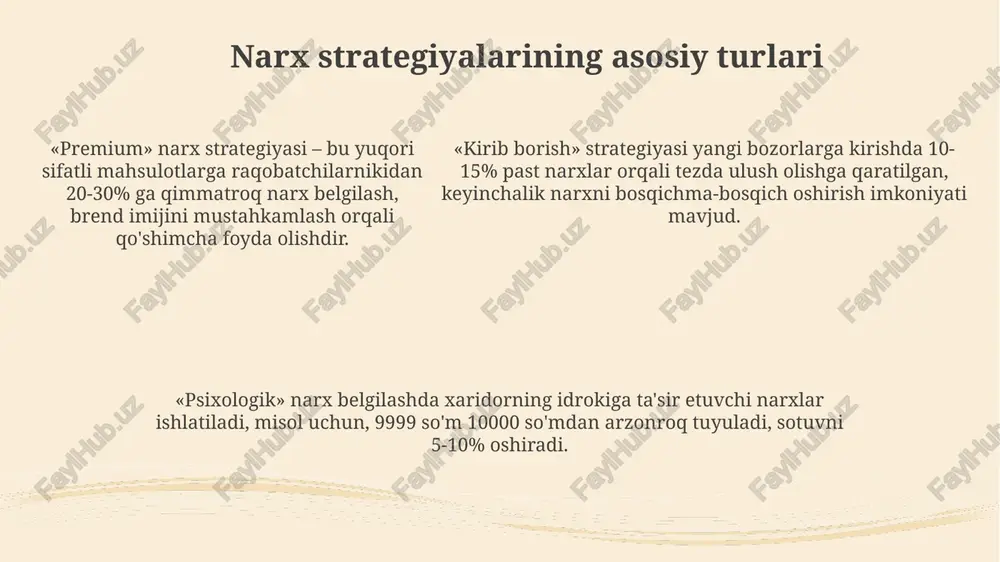 narx siyosati va narx belgilash strategiyasi - Page 5
