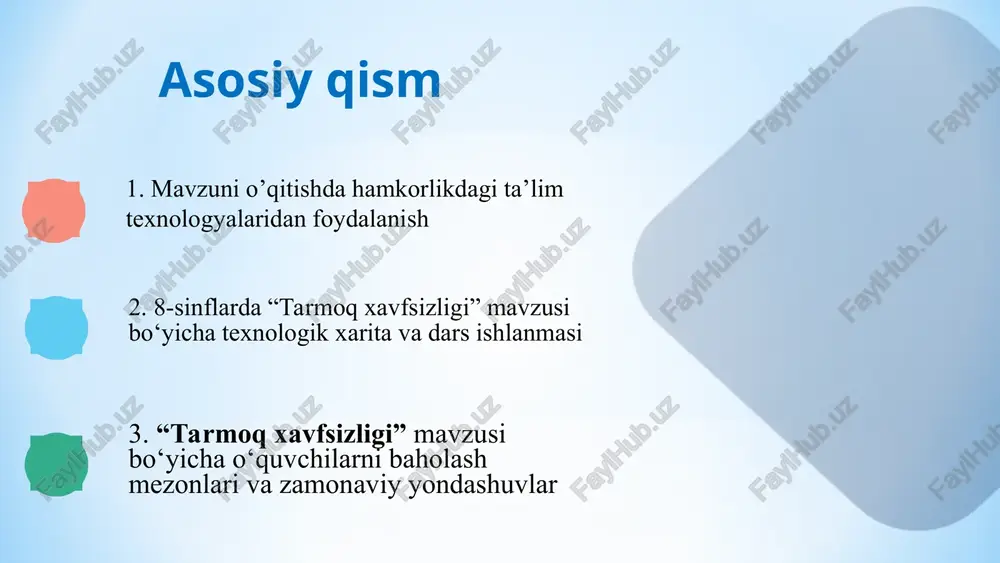 va viktorinalar orqali o‘quvchilarning mavzu yuzasidan bilimlarini muntazam baholab borish.