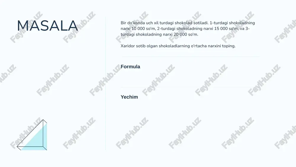 o'rtacha miqdorlar statistika fani - Page 5