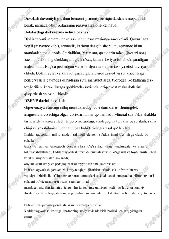kerakli ilmiy natijalar jamlanadi; oliy malakali ilmiy va pedagog kadrlar tayyorlash amalga oshiriladi; kadrlar tayyorlash jarayonini ilmiy-tadqiqot jihatidan ta’minlash infrastrukturasi vujudga keltiriladi, ta’limning axborot tarmoqlarida foydalanish maqsadida bilimning turli sohalari bo‘yicha axborot bazasi shakllantiriladi; mamlakatimiz ilm-fanining jahon ilm-faniga integratsiyasi sodir bo‘ladi, zamonaviy ilm-fan va texnologiyalarning eng muhim muammolarini hal etish uchun ilmiy yutuqlar va kadrlarni xalqaro miqyosda almashinuv amalga oshiriladi. kadrlar tayyorlash tizimiga ilm-fanning uzviy ravishda kirib borishi uchun quyidagilar zarur: ilg‘or pedagogik texnologiyalarni yaratish va o‘zlashtirish yuzasidan maqsadli innovatsiya loyihalarini shakllantirish va amalga oshirish yo‘li bilan ilm-fanning ta’lim amaliyoti bilan aloqasini ta’minlash chora-tadbilarini ishlab chiqish; ilg‘or axborot va pedagogik texnologiyalarni joriy etish uchun eksperimental maydonchalar barpo etish orqali ilmiy tadqiqotlar natijalarini o‘quv-tarbiya jarayoniga o‘z vaqtida joriy etish mexanizmini ro‘yobga chiqarish; kadrlar tayyorlash milliy dasturini samarali tarzda bajarishni ta’minlash yuzasidan ilmiy-tadqiqot ishlarini olib borish; yuqori malakali kadrlar tayyorlash sifatini oshirish, yoshlarning ilmiy ijodiyotini har tomonlama qo‘llab-quvvatlash; ta’lim muassasalarida ilmiy-tadqiqot va …
