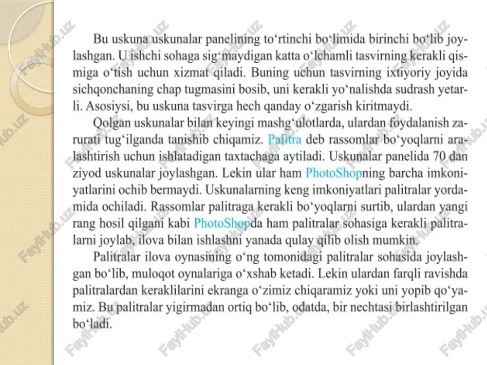 photoshopdasturining uskunalar paneli - Page 5