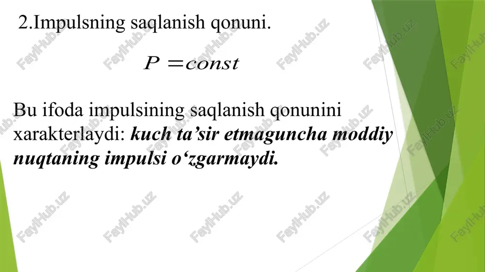 mexanikada saqlanish qonunlari - Page 5
