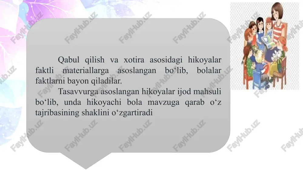 hikoya qilib berish turlari va metodlari - Page 5
