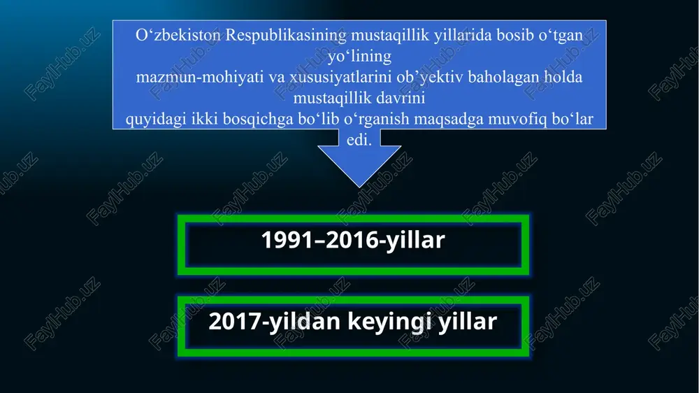 ommabop lug'at // m.abdullaev va boshqalar: to'ldirilgan uchinchi nashr. – t.: sharq, 2006. 8. mustaqil o'zbekiston tarixi. mas'ul muharrir a.sabirov. – t.: akademiya, 2013. 9. noveyshaya istoriya uzbekistana. rukovoditel' proekta i redaktor: m.a. raximov. – t.: adabiyot uchqunlari, 2018. 10. o‘zbekiston tarixi / r.h. murtazayeva umumiy tahriri ostida. – t.: yangi asr avlodi, 2005. 11. o'zbekistonning eng yangi tarixi xrestomatiyasi. / mas'ul muharrir i.f.n. n.talipova / – t.: fan va texnologiya, 2014. 12. o'zbekiston respublikasi prezidentining farmoni. o'zbekiston respublikasini yanada rivojlantirish bo'yicha harakatlar strategiyasi to'g'risida /rasmiy nashr/ o'zbekiston respublikasini adliya vazirligi. – t.: adolat, 2018. 13. o'zbekiston respublikasi prezidenti shavkat mirziyoevning buyuk g'alabaning 75 yilligi hamda xotira va qadrlash kuniga bag'ishlangan tantanali marosimdagi nutqi // yangi o'zbekiston gazetasi. № 80. 2020 yil 10 may. image1.emf /docprops/thumbnail.jpeg