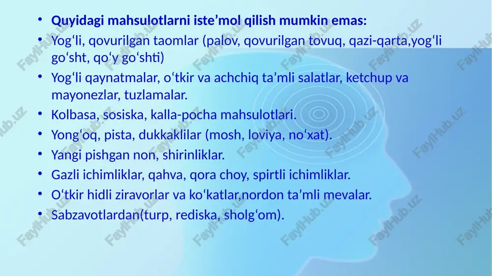 a perforatsiyasi kamdan kam hollarda uchraydi. biroq ichakning distal qismlarining obstruksiyasi ichak perforatsiyasi bilan tugashi mumkin. kasallikda steroid terapiya perforatsiyaga sabab boʻla olmaydi. shuni taʼkidlab oʻtish joizki, kron kasalligi kolorektal sohaning karstinomasiga sabab boʻlishi mumkin. statistik maʼlumotlar shuni koʻrsatadiki, kron kasalligining bunday asorati aholi orasida uchraydigan koʻrsatkichga nisbatan 20 barobar koʻp. davolash. bemor bolalar uzoq davr mobaynida konservativ davo oladilar. davoning asosiy komponentlaridan biri oqsilga boy, yuqori kalloriyali parhezdir. dagʻal, qattiq oziq-ovqatlar tavsiya etilmaydi. steotoriya dardi bor bemorlarga yogʻli ovqat kam miqdorda isteʼmol qilish va qoʻshimcha trigliseridlar tavsiya etiladi. sulfosalazin (azulfidin) qoʻllash, yarali kolitlarda (yak) samarali natija bergan holda, kron kasalligida taʼsiri kam. shunga qaramasdan, uni qoʻllash maqsadga muvofiq hisoblanadi. steroid gormonlar qoʻllash quyidagi hollarda tavsiya etiladi: (1) xirurgik davoga koʻrsatma boʻlmagan holda, konservativ davo yordam bermasa: (2) bemorda toksikoz belgilari bilan umumy ahvolining ogʻir boʻlishida: (3) bemorda asosiy kasallikdan tashqari ichakdan tashqari koʻrinishlar (artralgiya, teri kasalliklari) mavjud hollarda: (4) …