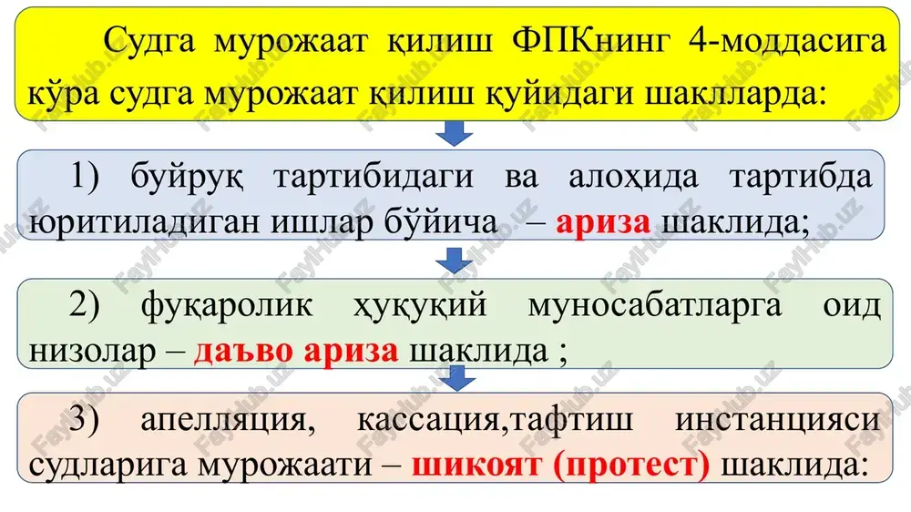 n; - muzokara (replika) - asoslantiruvchi; - xulosa sudning hal qiluv qarori protsessual hujjat bo'lib, to'rt qism dan iborat bo'ladi: - kirish; - bayon; - xulosa qismi - asoslantiruvchi; e'tiboringiz uchun rahmat ! fan o'qituvchisi terdu dotsenti yangiboev norquvat qulnazarovich +998 90 520 05 04 @yurist0504 image1.png image2.png image3.png image4.png image5.png image6.png image7.jpeg image8.jpeg image9.jpeg image10.jpeg image11.jpeg image12.jpeg image13.png image14.jpeg image15.jpeg image16.jpeg image17.jpeg image18.jpeg image19.jpeg image20.png image21.png image22.png