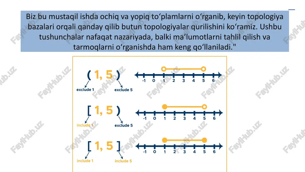 ochiq va yopiq to'plamlar. topologiya bazasi - Page 5