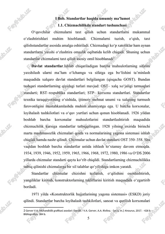 tlarida va o‘quv yurtlarida 11 formatni teng bo‘laklarga bo‘lish natijasida hosil bo‘lgan kichik formatlardan ham foydalanishga ruxsat etiladi. uning belgisi –1/2- 1(ya’ni 148x210 mm). formatlar diagonallarining kesishish nuqtasi orqali teng ikkiga bo‘linadi. qo‘shimcha formatlar hosil qilishda, masalan 11 formatning enini uchga ko‘paytirilsa 13 format, to‘rtga ko‘paytirilsa 14 format va hokazo formatlar hosil bo‘ladi. asosiy va qo‘shimcha formatlarning hosil bo‘lish sxemasi 2-shaklda ko‘rsatilgan. 2-shakl bunda asosiy tutash chiziq bilan asosiy formatlar, ingichka tutash chiziq bilan qo‘shimcha formatlar tasvirlangan. qo‘shimcha formatlarda 2.11 yoki 10.4 kabi tomonlarining o‘lchamlari nuqta bilan ajratib belgilanadi. chizma qog‘ozlari 24 formatlardan biroz kattaroq qilib, ya’ni knopka qadashga mo‘ljallab ishlab chiqariladi. shu sababli chizma taxt bo‘lgandan so‘ng formatning ortiqcha qismini qirqib tashlash kerak. bilim yurtlarida ko‘pincha chizma chizish uchun 12, 22, 24 (a1,a11,a111) formatlardan foydalaniladi. 1.2. shriftlar va ularning turlari ramka. odatda har bir chizma formatiga ramka chiziladi. ramkani chizish misoli 3-shaklda ko‘rsatilgan. qoldirilgan 20 mm masofa chizmalarni tikib …
