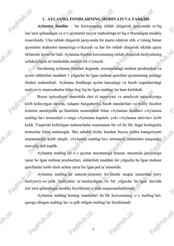 tovar shaklidan pulga aylanadi, bunda tovarlar muomala jarayonidan iste`mol jarayoniga o`tadi, pul esa yana muomala jarayonini takrorlash uchun harakatga o`tadi. bu pullar yangi mehnat predmetlarini sotib olishga yo`naltiriladi va jarayon takrorlanadi. ushbu jarayonda aylanma mablag`lar bir tomondan muomala jarayonini tezlashtiradi va ikkinchi tomondan iste`molchilar talabini qondiradi. aylanma mablag`larni takrorlanish tezligidan savdo korxonalarining raqobatbardoshligi, ularni samaradorligi darajasi bog`liqdir. shu sababli aylanma mablag`larni takrorlanishini tezlashtirish katta ahamiyatga egadir. aylanma mablag`larni miqdoriga har xil omillar ta`sir qiladi. ularning biri aylanma mablag`larni takrorlanishini tezlashtirsa, ikkinchisi sekinlashtirishi mumkin. umuman aylanma mablag`larga ta`sir qiluvchi omilalrni uch xil guruhga ajratish mumkin: umumiqtisodiy, tashkiliy va texnik-texnologik omillarga. aylanma fondlarning iqtisodiy mohiyati ularning korxona faoliyatidagi ahamiyati bilan belgilanadi. ular quyidagi asosiy funksiyalarni bajaradi: · ishlab chiqarish jarayonining uzluksizligini ta’minlash: aylanma fondlar korxonaning ishlab chiqarish jarayonini uzluksiz davom ettirish uchun zarur bo‘lgan xom ashyo, materiallar va boshqa resurslarni ta’minlaydi. · mahsulot tannarxini shakllantirish: aylanma fondlar qiymati to‘liq mahsulot tannarxiga o‘tkaziladi, …