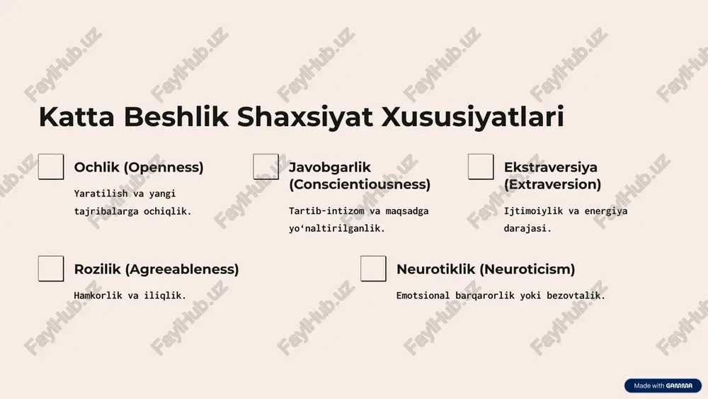 shaxsiyat turlari: kirish - Page 5
