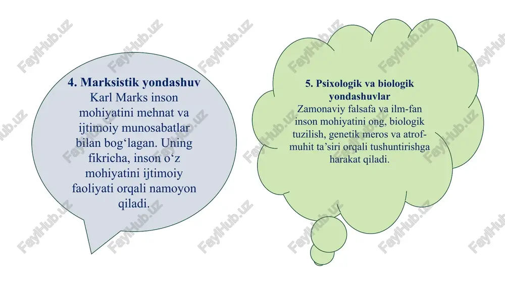 naviy kamolot, tafakkur va axloqiy yuksalish kerak. 3. ijtimoiy nuqtayi nazardan odam – tug‘ilganidan boshlab mavjud bo‘lgan tabiiy mavjudot. inson – jamiyatda o‘z o‘rnini topgan, ma’naviy, axloqiy va intellektual jihatdan o‘zini shakllantirgan shaxs. 4. diniy va ma’naviy yondashuv ko‘pgina diniy va ma’naviy qarashlarga ko‘ra, odam – bu hayotga kelgan mavjudot, inson esa o‘z ruhiy va axloqiy jihatlarini rivojlantirgan kishi. masalan, islom falsafasida odamning inson bo‘lishi uning axloqiy poklanishi va allohga yaqinlashishiga bog‘liq. shaxs — alohida individ, mohiyatan yaxlit ijtimoiy-axloqiy olam. u oʻzida inson mohiyatini, uning mavjudot sifatidagi qadriyatini mujassam etadi. shaxs ijtimoiy-gumanitar fanlarda oʻz yoʻnalishi, tadqiqot obʼyekti va maqsadi nuqtai nazaridan turlicha talqin etiladi. u oʻta murakkab, ziddiyatli, qaramaqarshi, oʻzini oʻzi inkor etadigan mavjudot sifatida, biologik, fiziologik, ijtimoiy, maʼnaviy, ruhiy, axloqiy va estetik aqlidrok, tafakkur obʼyekti sifatida, hatto, falsafiy va mantiqiy, yashash huquqi va hayot mantigʻi jihatidan tadqiqot manbaiga aylanishi mumkin. shaxs shaxs o‘zida sotsial sifatlarni mujassamlashtirgan insonni ifoda etadi. …