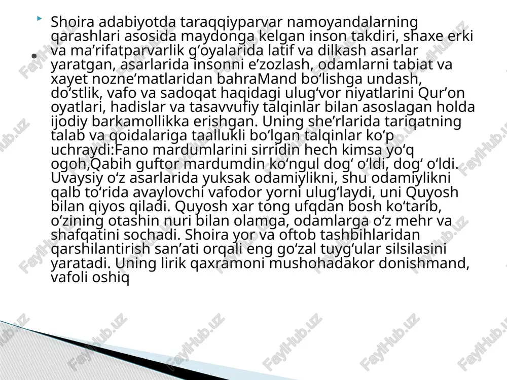 uvaysiy ijodining g'oyaviy xususiyatlari - Page 5