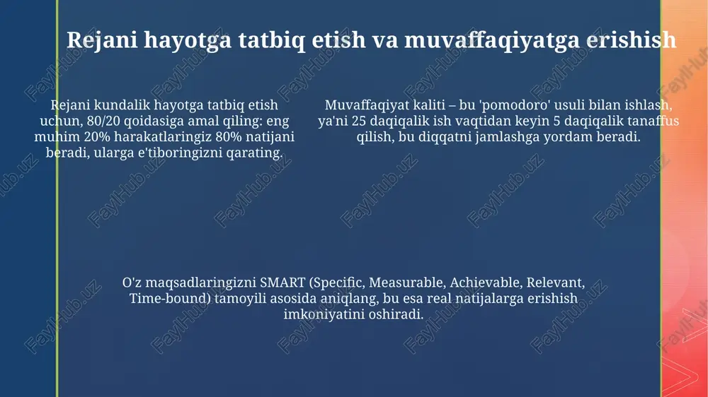 shaxsiy kun tartibini samarali rejalarshtirish usullari - Page 5
