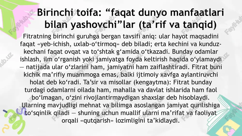 a. fitratning rahbari najot risolasidagi baxtsiz odamlarning ikki toifasiga oid qarashlari - Page 5