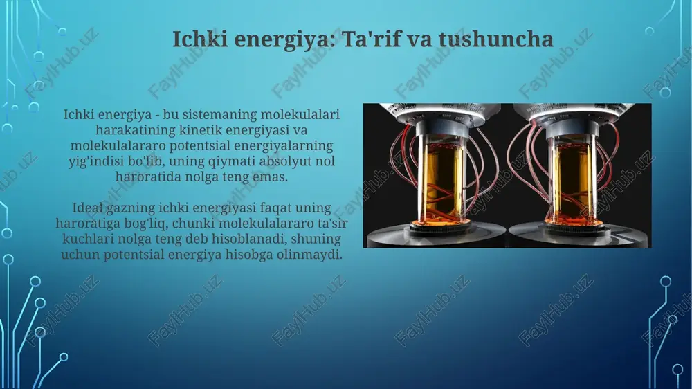 termadinamikaning 1- qonuni ichki energiya - Page 5