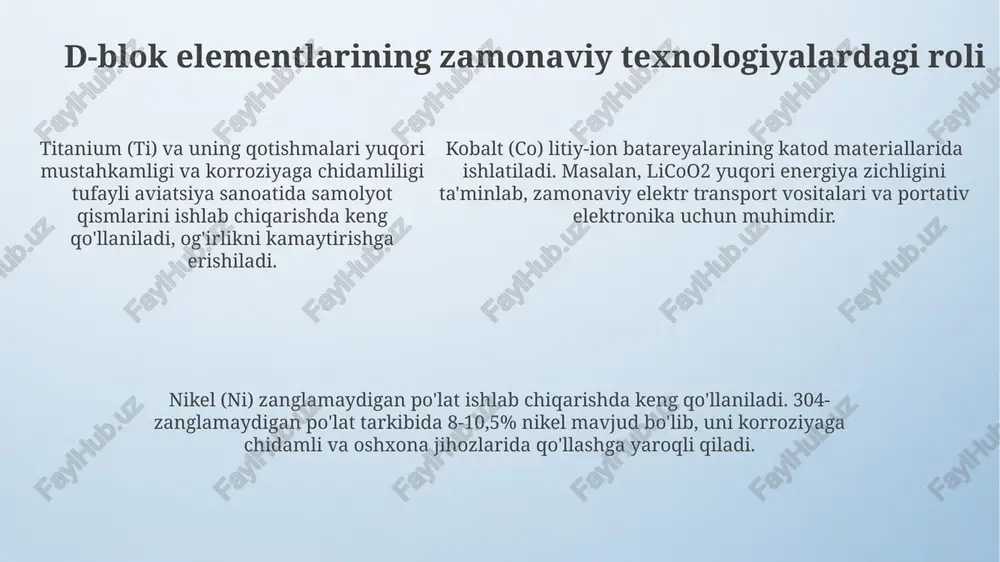 o'tish metallarining xususiyatlari va ahamiyati - Page 5
