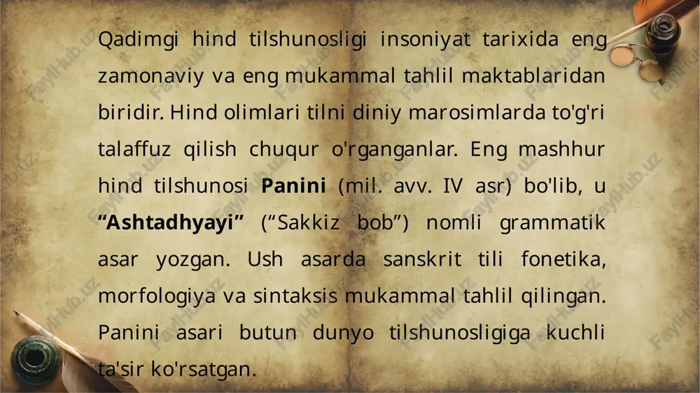 tilshunoslik fanidan tayyorlagan taqdimoti - Page 5